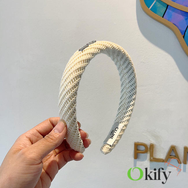 Okify Celine White Wool Headband  - 1