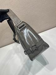 Okify Prada Messenger Bag In Grey Gray Leather 35x22x12cm  - 2