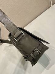 Okify Prada Glossy Leather Bag In Grey Gray 30x20x11cm  - 4