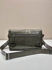 Okify Prada Glossy Leather Bag In Grey Gray 30x20x11cm  - 2