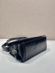 Okify Prada Glossy Leather Bag In Black 30x20x11cm  - 5