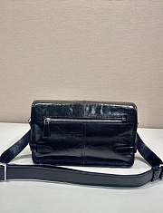 Okify Prada Glossy Leather Bag In Black 30x20x11cm  - 4