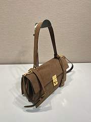 Okify Prada Medium Suede Shoulder Bag In Brown 28x16x10cm  - 6