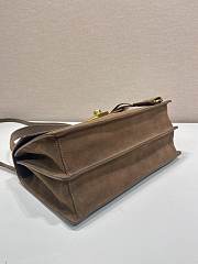 Okify Prada Medium Suede Shoulder Bag In Brown 28x16x10cm  - 5