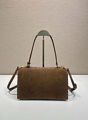 Okify Prada Medium Suede Shoulder Bag In Brown 28x16x10cm  - 4