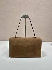 Okify Prada Large Suede Shoulder Bag In Brown 35x19.5x10.5cm  - 5