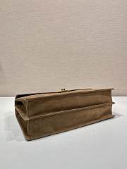 Okify Prada Large Suede Shoulder Bag In Brown 35x19.5x10.5cm  - 2