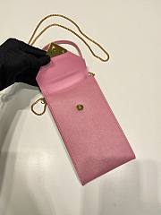 Okify Prada Saffiano Leather Mini Phone Bag In Pink 10.5x18x3cm  - 4