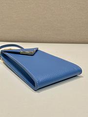 Okify Prada Saffiano Leather Mini Phone Bag In Blue 10.5x18x3cm  - 5