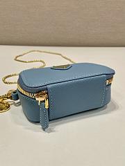 Okify Prada Saffiano Leather Mini Pouch In Blue 11x6.5x2.5cm  - 3