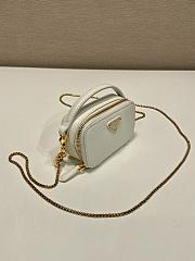 Okify Prada Saffiano Leather Mini Pouch In White 11x6.5x2.5cm  - 5