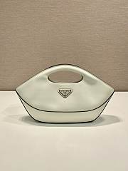 Okify Prada Medium Leather Handbag Dumpling In White 30x20x5cm  - 1