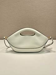 Okify Prada Medium Leather Handbag Dumpling In White 30x20x5cm  - 2