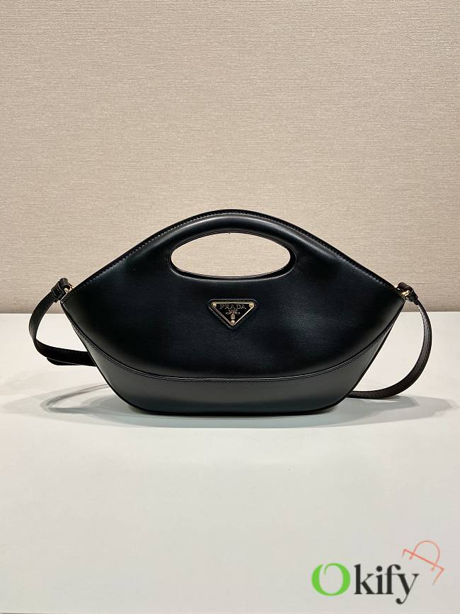 Okify Prada Medium Leather Handbag Dumpling In Black 30x20x5cm  - 1