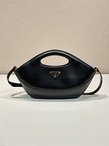 Okify Prada Medium Leather Handbag Dumpling In Black 30x20x5cm 