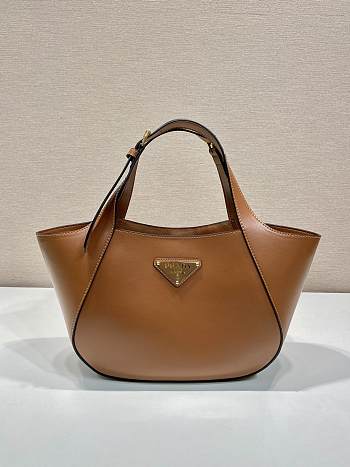 Okify Prada Leather Tote Bag In Caramel 28x20.5x7.5cm 