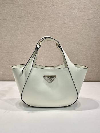 Okify Prada Leather Tote Bag In White 28x20.5x7.5cm 