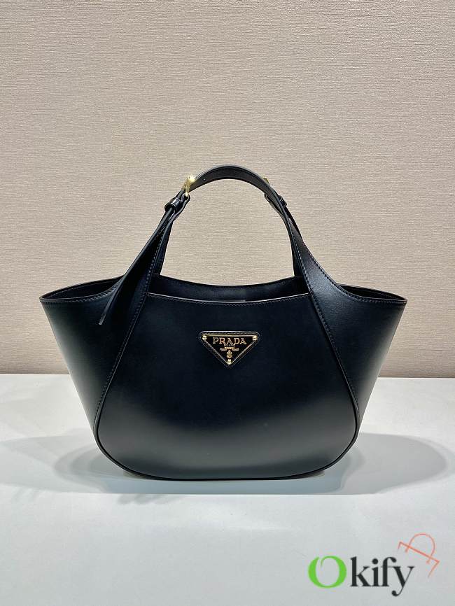 Okify Prada Leather Tote Bag In Black 28x20.5x7.5cm  - 1