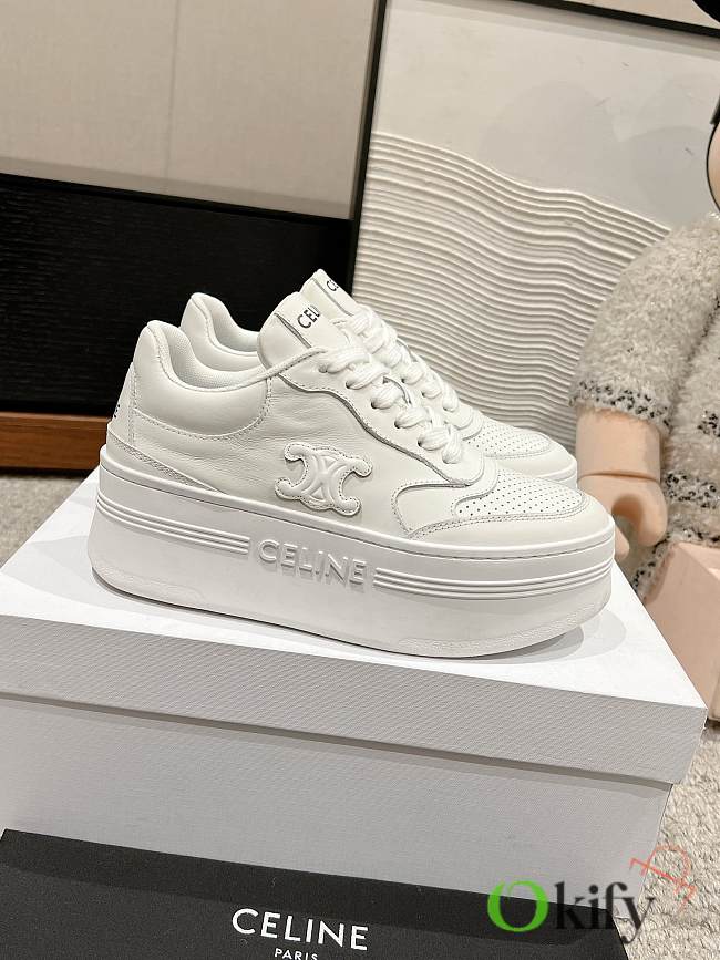 Okify Celine Block Thick Sole Sneakers In White EU35-41 - 1