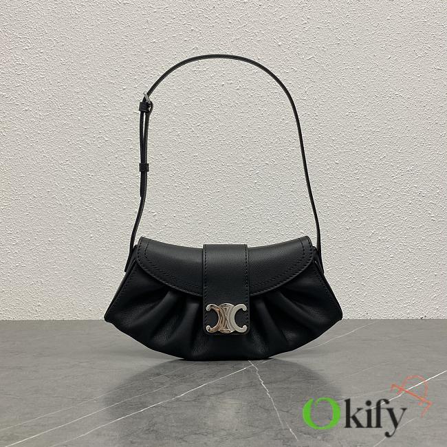 Okify Celine Teen Polly In Black Supple Calfskin Bag 29.5x3x14.5cm - 1