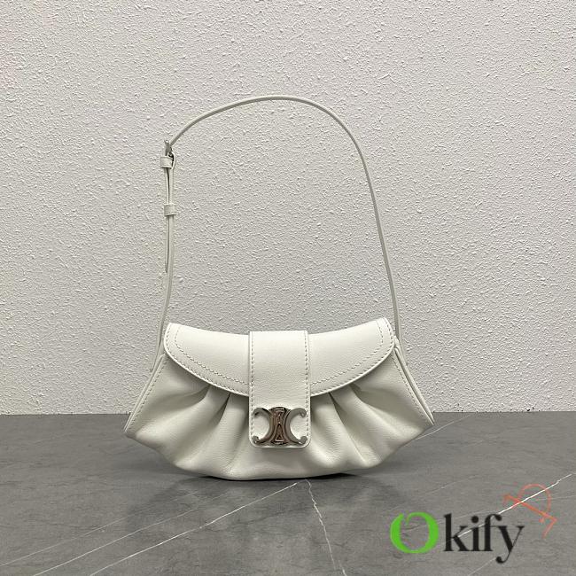 Okify Celine Teen Polly In White Supple Calfskin Bag 29.5x3x14.5cm - 1