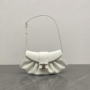 Okify Celine Teen Polly In White Supple Calfskin Bag 29.5x3x14.5cm