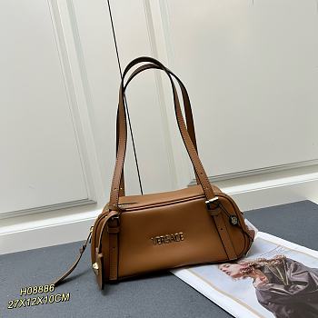 Okify Versace Tag Bowling Shoulder Bag In Brown 27x12x10cm 