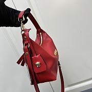 Okify Versace Tag Hobo Handbag In Red 23x16x11cm  - 4