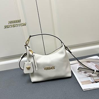 Okify Versace Tag Hobo Handbag In White 23x16x11cm 