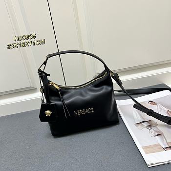 Okify Versace Tag Hobo Handbag In Black 23x16x11cm 