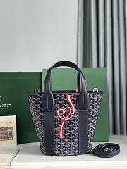 Okify Goyard Belharra Bag In Dark Blue With Ribbon Heart 18x14x24cm  - 1