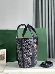 Okify Goyard Belharra Bag In Dark Blue With Ribbon Heart 18x14x24cm  - 5