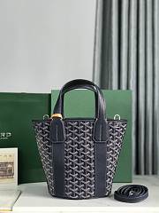 Okify Goyard Belharra Bag In Dark Blue With Ribbon Heart 18x14x24cm  - 2