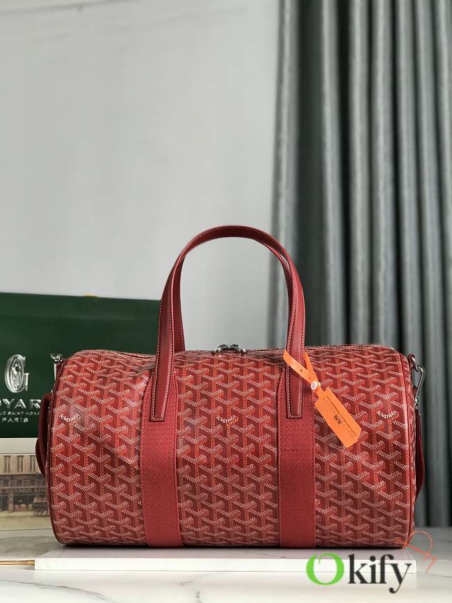 Okify Goyard Barrel 40 Sports Bag In Red 40x23x23cm  - 1