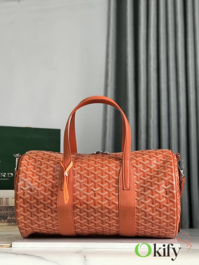 Okify Goyard Barrel 40 Sports Bag In Orange 40x23x23cm  - 1