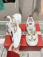 Okify Roger Vivier Viv' On The Run Sneakers In Gold With Red Flowers EU35-40  - 3