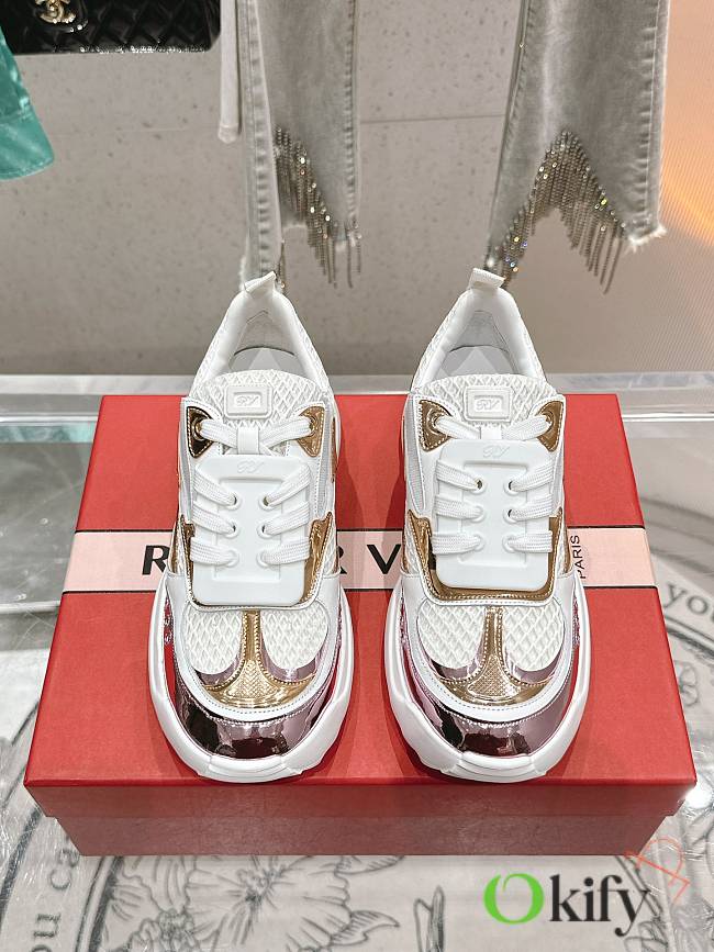 Okify Roger Vivier Viv' On The Run Sneakers In Gold EU35-40  - 1