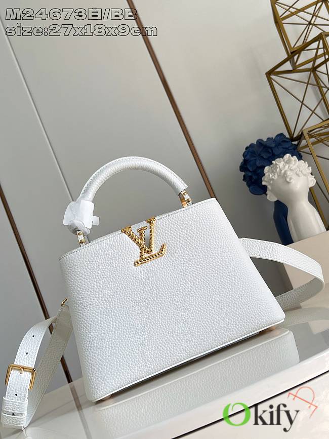 Okify Louis Vuitton BB Capucines Bag M24673 In White 27x18x9cm  - 1