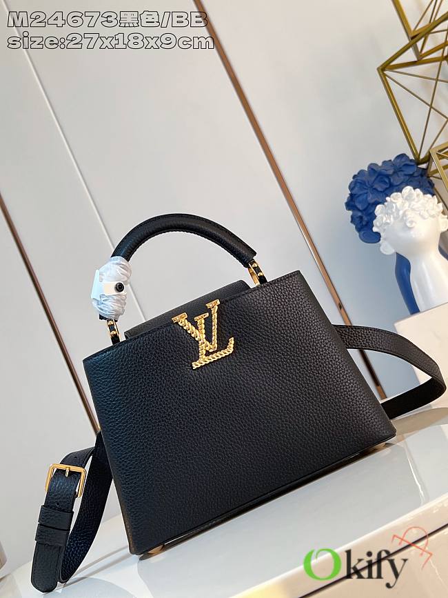 Okify Louis Vuitton BB Capucines Bag M24673 In Black 27x18x9cm  - 1