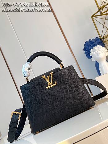 Okify Louis Vuitton BB Capucines Bag M24673 In Black 27x18x9cm 