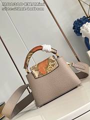 Okify Louis Vuitton Mini Capucines Python Handle Bag M81310 In Beige 21x14x8cm - 3