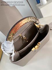 Okify Louis Vuitton BB Capucines Python Handle Bag M81310 In Beige 27x18x9cm - 3