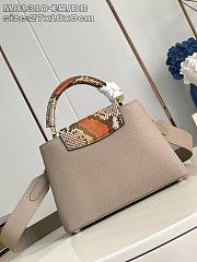 Okify Louis Vuitton BB Capucines Python Handle Bag M81310 In Beige 27x18x9cm - 2