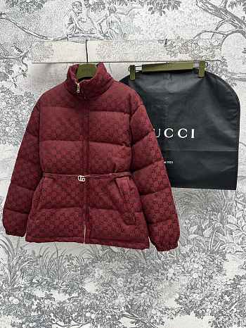 Okify Gucci Stand Collar Down Jacket In Red SML 