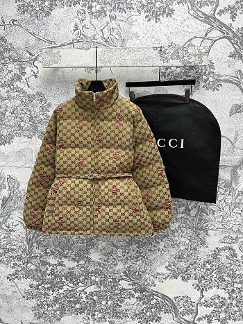 Okify Gucci Stand-up Collar Down Jacket With Snake Pattern SML 