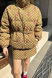 Okify Gucci Set Of Down Jacket And Skirt With Snake Pattern SML  - 5