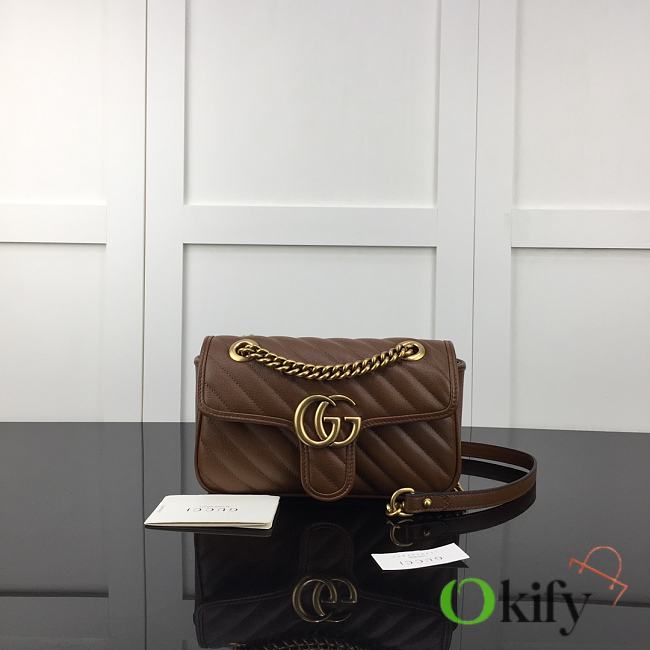 Okify Gucci Marmont Bag In Brown Coffee 22x14x6cm  - 1