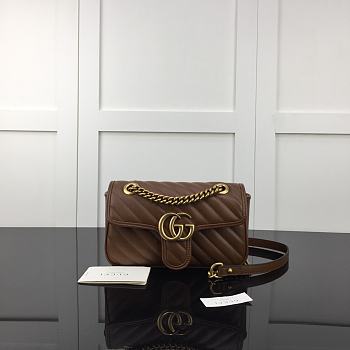 Okify Gucci Marmont Bag In Brown Coffee 22x14x6cm 