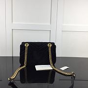 Okify Gucci Marmont In Black Velvet With Red Inner 22x14x6cm  - 4