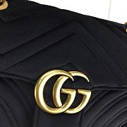 Okify Gucci Marmont In Black Velvet With Red Inner 22x14x6cm  - 3